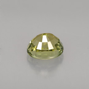 1.29캐럿 천연 노란빛 그린 투르말린, 타원형 컷, 7.1×6 mm, VVS