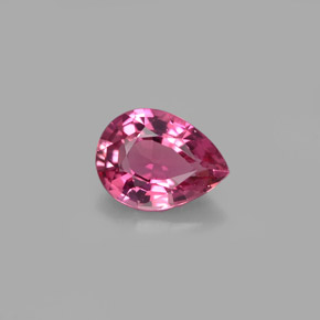 0.90캐럿 천연 레드 핑크 투르말린, 배 모양, 7.5×5.6 mm, VVS