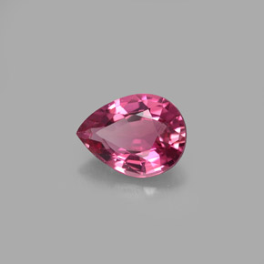 0.90캐럿 천연 레드 핑크 투르말린, 배 모양, 7.5×5.6 mm, VVS