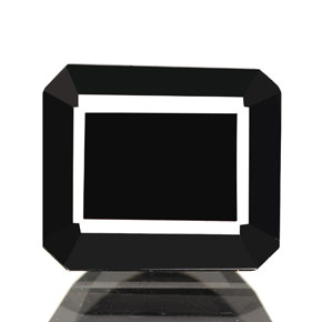 1.76캐럿 천연 검정색 투르말린, 에메랄드 컷, 7.7×6.7 mm, 불투명체