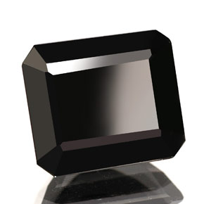 1.76캐럿 천연 검정색 투르말린, 에메랄드 컷, 7.7×6.7 mm, 불투명체
