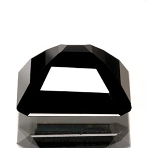 1.76캐럿 천연 검정색 투르말린, 에메랄드 컷, 7.7×6.7 mm, 불투명체