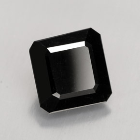 1.41캐럿 천연 검정색 투르말린, 에메랄드 컷, 6.7×6.6 mm, 불투명체