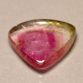 3.30캐럿 천연 바이컬러 투르말린, 투명한, 13.2×11.6 mm, 투명/반투명