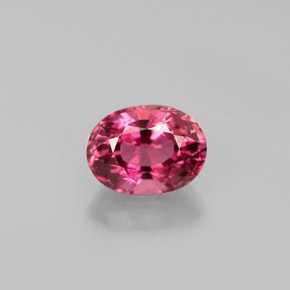 1.08캐럿 천연 레드 핑크 투르말린, 타원형 컷, 7.1×5.3 mm, VVS-VS