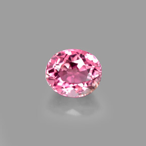 1.22캐럿 천연 핑크 투르말린, 타원형 컷, 6.7×5.8 mm, VVS-VS