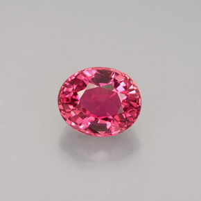 1.12캐럿 천연 레드 핑크 투르말린, 타원형 컷, 6.8×5.7 mm, VVS