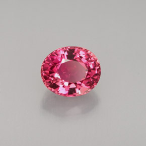 1.12캐럿 천연 레드 핑크 투르말린, 타원형 컷, 6.8×5.7 mm, VVS
