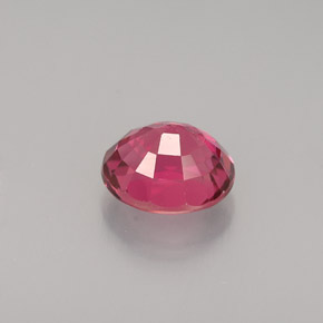 1.12캐럿 천연 레드 핑크 투르말린, 타원형 컷, 6.8×5.7 mm, VVS