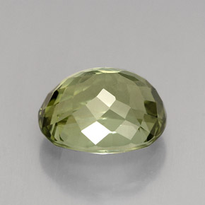 4.12캐럿 천연 노란빛 그린 투르말린, 타원형 컷, 10.4×8.7 mm, VVS