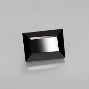 1.69캐럿 천연 검정색 투르말린, 바게트, 7.9×5.6 mm, 불투명체
