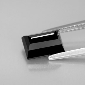 1.69캐럿 천연 검정색 투르말린, 바게트, 7.9×5.6 mm, 불투명체