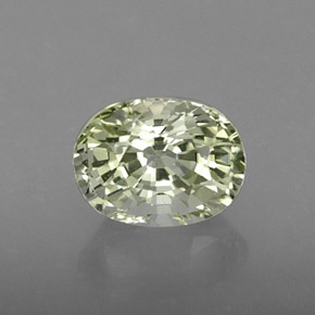 1.15캐럿 천연 Light Golden Green 투르말린, 타원형 컷, 7×5.3 mm, IF