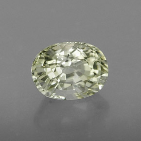 1.15캐럿 천연 Light Golden Green 투르말린, 타원형 컷, 7×5.3 mm, IF