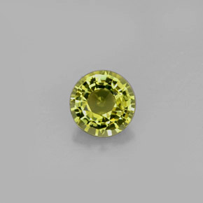0.75캐럿 천연 노란빛 그린 투르말린, 라운드 컷, 5.74 mm, VVS-VS
