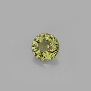 0.75캐럿 천연 노란빛 그린 투르말린, 라운드 컷, 5.74 mm, VVS-VS