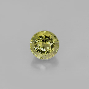 0.86캐럿 천연 골든 그린 투르말린, 라운드 컷, 5.63 mm, VVS