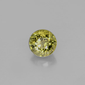 0.86캐럿 천연 골든 그린 투르말린, 라운드 컷, 5.63 mm, VVS