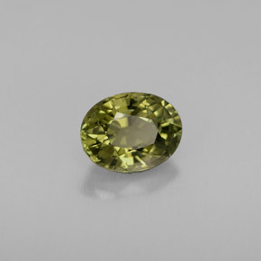0.91캐럿 천연 골든 그린 투르말린, 타원형 컷, 7×5.3 mm, VVS
