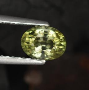0.96캐럿 천연 그린 투르말린, 타원형 컷, 7×5.3 mm, VVS