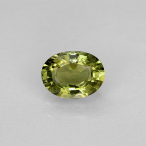 0.88캐럿 천연 골든 그린 투르말린, 타원형 컷, 7.2×5.4 mm, VVS-VS