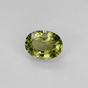 0.88캐럿 천연 골든 그린 투르말린, 타원형 컷, 7.2×5.4 mm, VVS-VS