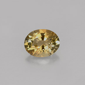 0.82캐럿 천연 녹빛 골든 브라운 투르말린, 타원형 컷, 6.8×5.5 mm, VVS