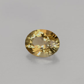 0.82캐럿 천연 녹빛 골든 브라운 투르말린, 타원형 컷, 6.8×5.5 mm, VVS
