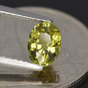 0.79캐럿 천연 골든 그린 투르말린, 타원형 컷, 6.7×4.9 mm, VVS