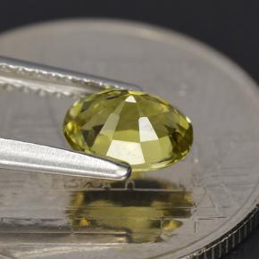 0.79캐럿 천연 골든 그린 투르말린, 타원형 컷, 6.7×4.9 mm, VVS