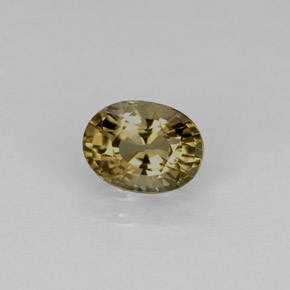 0.89캐럿 천연 골든 브론즈 투르말린, 타원형 컷, 6.7×5.1 mm, VVS