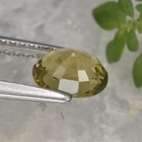 0.92캐럿 천연 옐로우 투르말린, 타원형 컷, 6.7×5.2 mm, VVS-VS