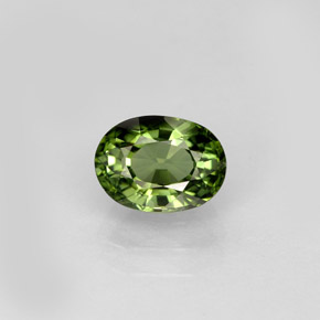 1.11캐럿 천연 그린 투르말린, 타원형 컷, 7.2×5.3 mm, VVS