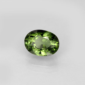 1.11캐럿 천연 그린 투르말린, 타원형 컷, 7.2×5.3 mm, VVS
