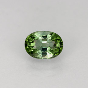 1.08캐럿 천연 그린 투르말린, 타원형 컷, 7.1×5.2 mm, VVS