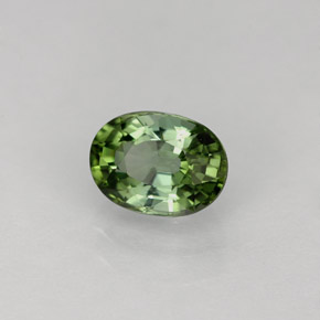 1.08캐럿 천연 그린 투르말린, 타원형 컷, 7.1×5.2 mm, VVS