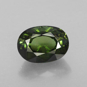 1.09캐럿 천연 그린 투르말린, 타원형 컷, 7.1×5.1 mm, VVS