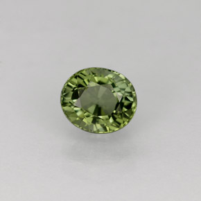 0.93캐럿 천연 그린 투르말린, 타원형 컷, 6.1×5.2 mm, VVS