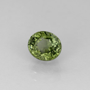 0.93캐럿 천연 그린 투르말린, 타원형 컷, 6.1×5.2 mm, VVS