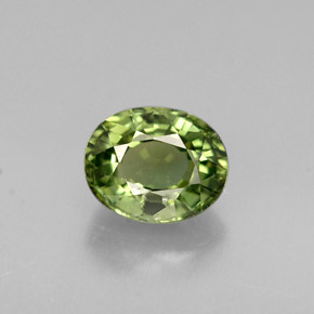 0.83캐럿 천연 그린 투르말린, 타원형 컷, 6.4×5.1 mm, VVS-VS
