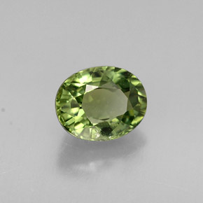 0.83캐럿 천연 그린 투르말린, 타원형 컷, 6.4×5.1 mm, VVS-VS