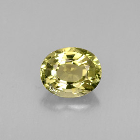 0.73캐럿 천연 노란빛 그린 투르말린, 타원형 컷, 6.2×5 mm, VS