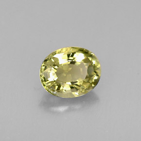 0.73캐럿 천연 노란빛 그린 투르말린, 타원형 컷, 6.2×5 mm, VS