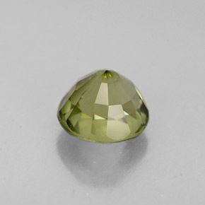 1.06캐럿 천연 노란빛 그린 투르말린, 라운드 컷, 6.03 mm, VVS