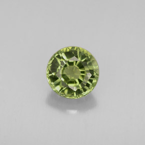 0.86캐럿 천연 그린 투르말린, 라운드 컷, 5.79 mm, VVS