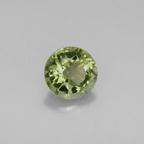0.83캐럿 천연 그린 투르말린, 라운드 컷, 5.81 mm, VVS