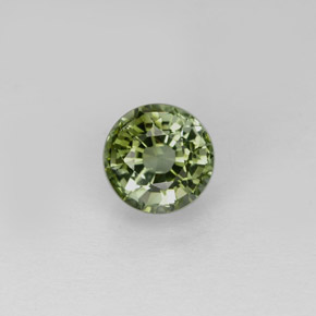 1.10캐럿 천연 그린 투르말린, 라운드 컷, 6.09 mm, VVS