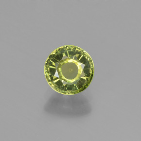 0.79캐럿 천연 노란빛 그린 투르말린, 라운드 컷, 5.74 mm, VVS