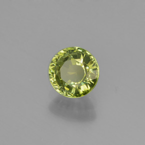0.79캐럿 천연 노란빛 그린 투르말린, 라운드 컷, 5.74 mm, VVS