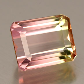 2.00캐럿 천연 워터멜론 투르말린, 에메랄드 컷, 7.9×6.4 mm, VVS